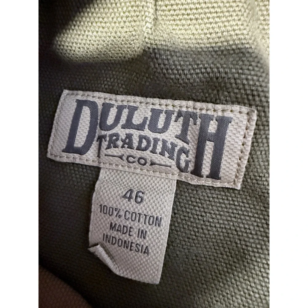Duluth Trading Co Mens 46‎ Cargo Shorts Olive Green Cotton Canvas Worker Rugged